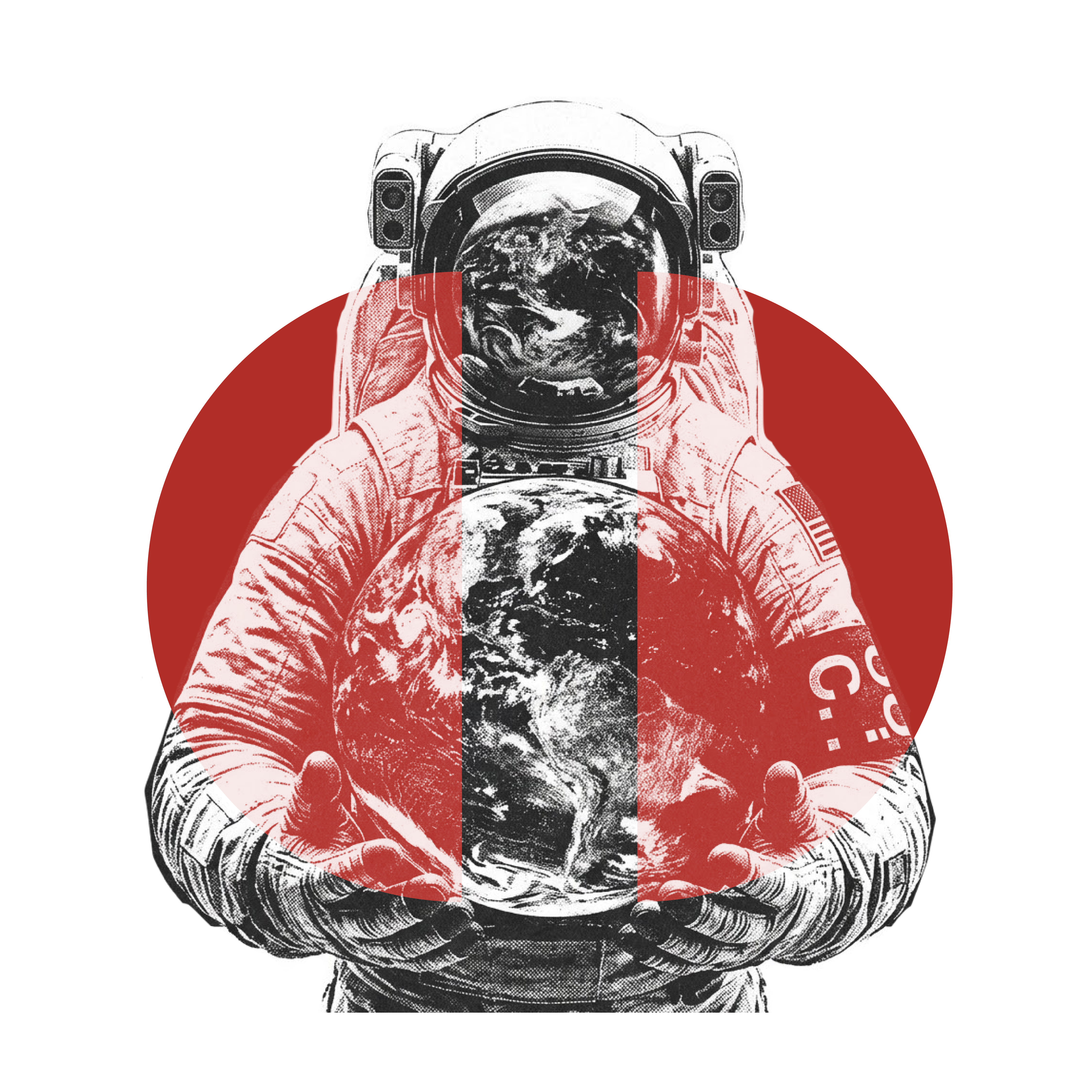 Astronaut holding earth