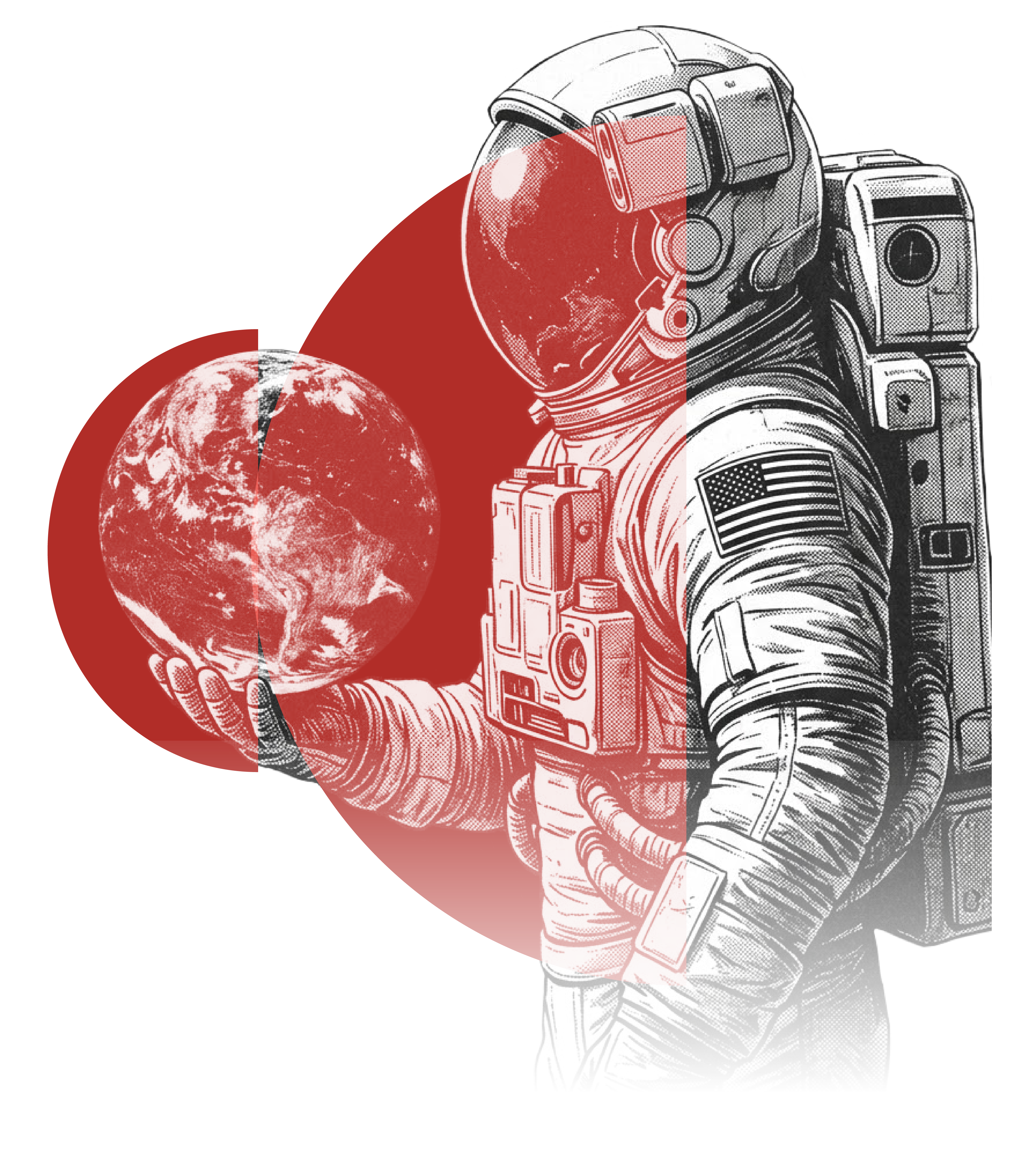Astronaut holding earth