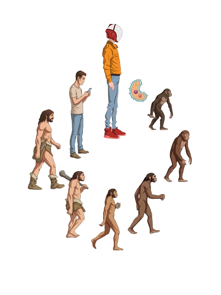 Evolución del hombre hasta astronauta